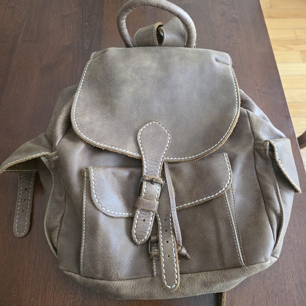 Brown Leather Backpack